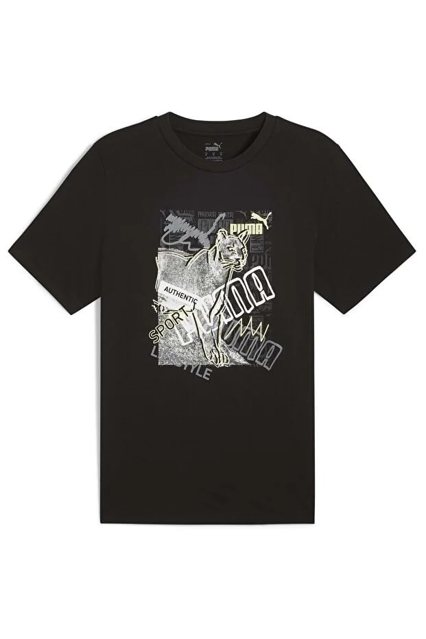 Puma  683213 Graphics Photoprint Tee Tişort Erkek T-shirt Siyah