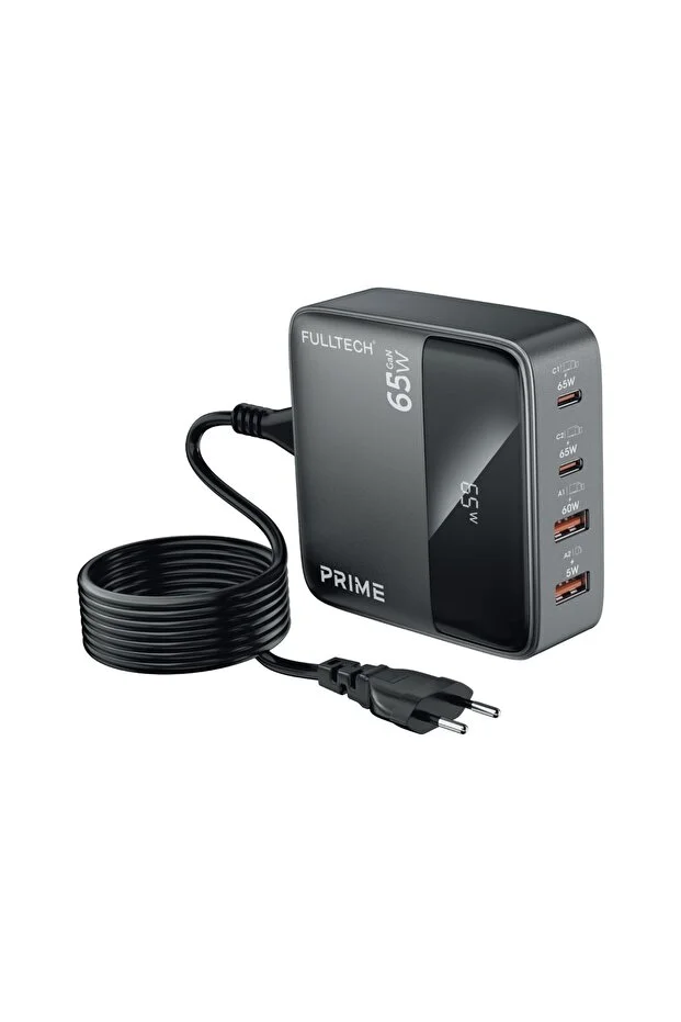 BUFS 65W 4in1 Gan Desktop Fast Charger |   2 USB + 2 Type-C Pd Qc 3.0 with Lcd Display