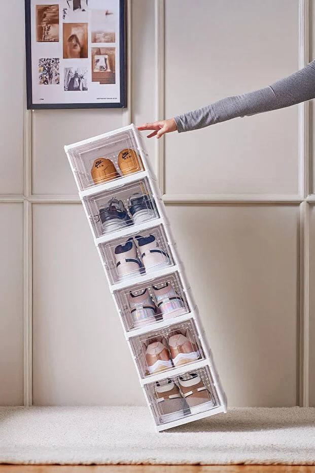 Kitchen Life 6-Shelf Foldable Shoe Rack Portable Multipurpose Spacious Cabinet and Shelf