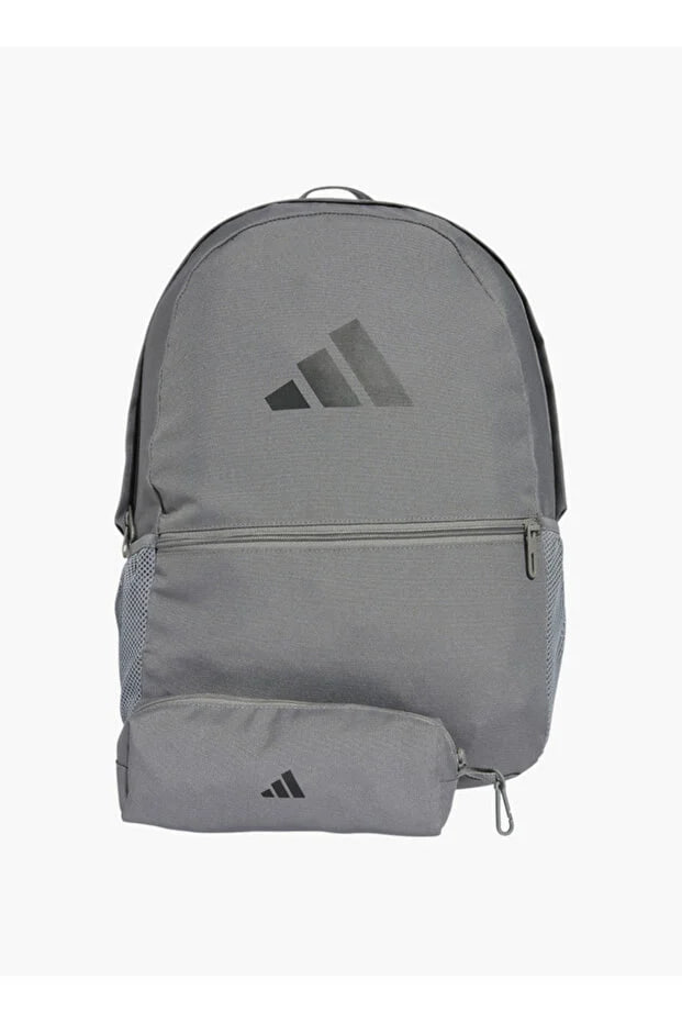Adidas Logo Print School Backpack with Zip Closure and Pencil Pouch - W 31 x H 44 x D 15 cm