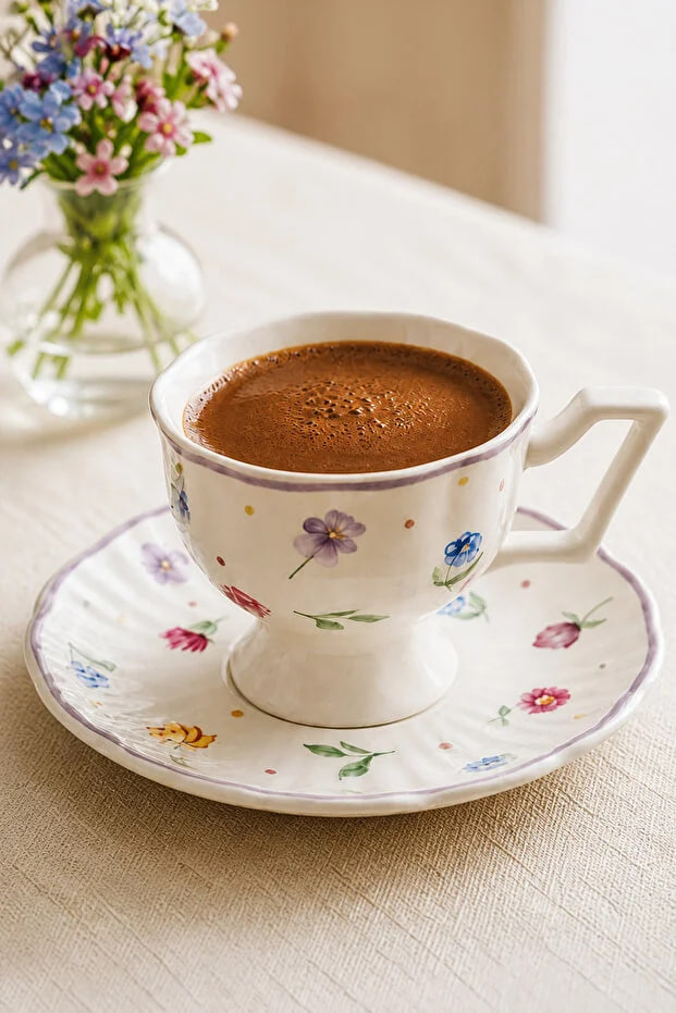 Kitchen Life Queen Rebecca 4 Piece 2 Person Porcelain Coffee Cup Set 100 ml