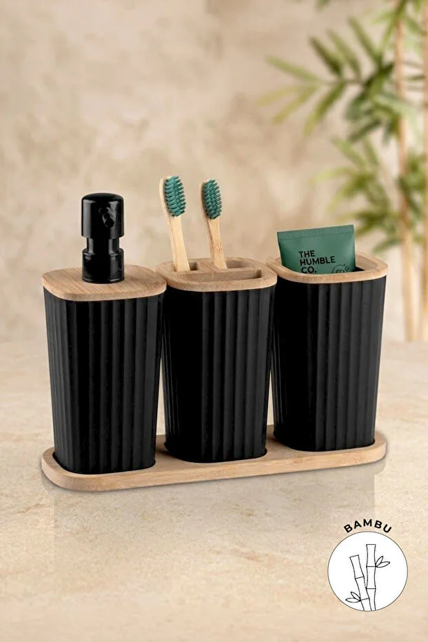 Kitchen Life Safir Bamboo Set of 3 Black
