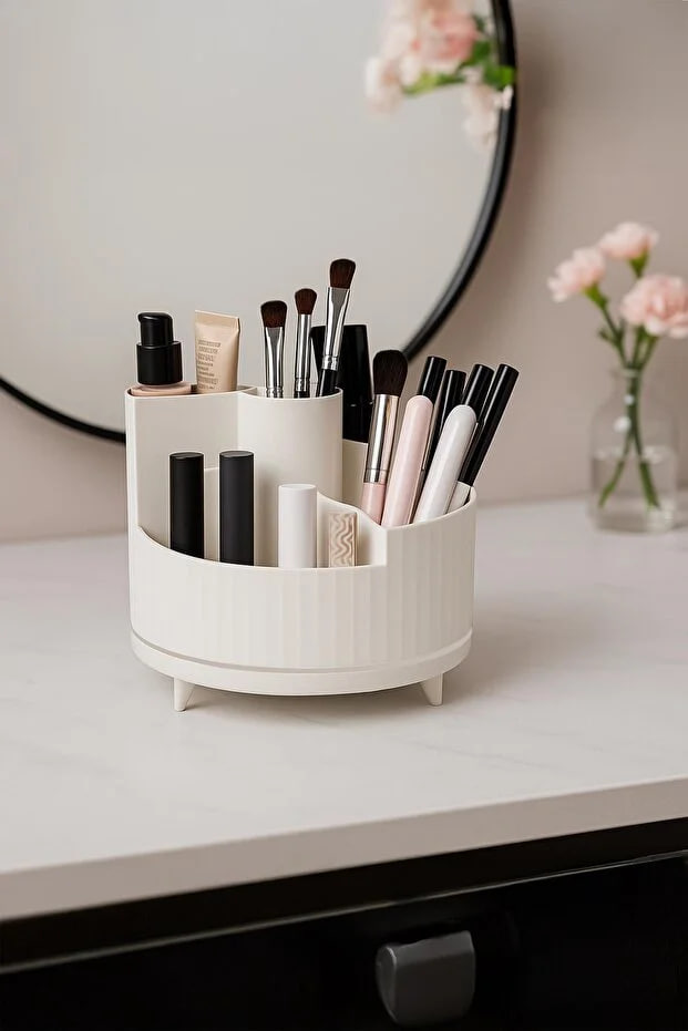 Kitchen Life 360 ° Rotatable Midi Makeup Organizer Beige