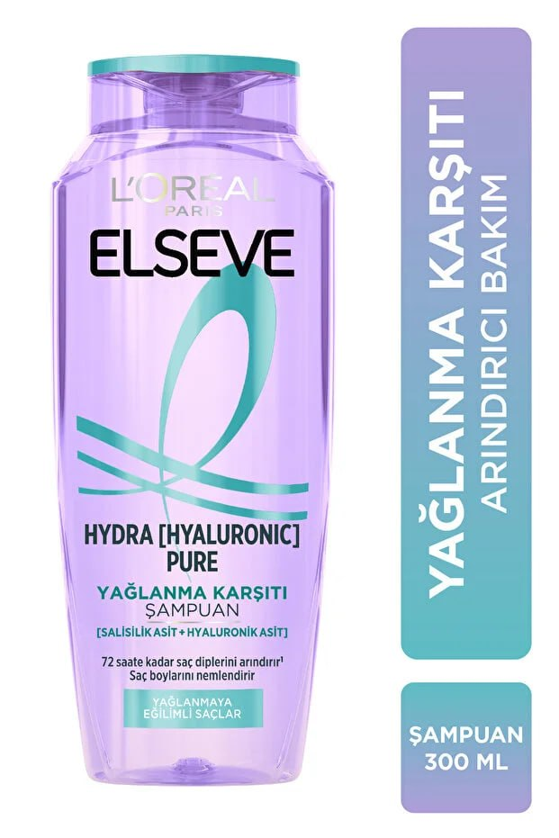 L'Oréal Paris Hydra [Hyaluronic] Anti-Oil Purifying Shampoo Containing Pure Salicylic Acid 300ml