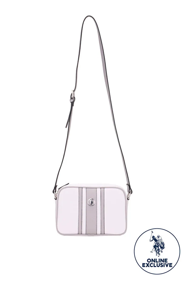 U.S. Polo Assn. White-Gray Women's Messenger Bag Us8003 Online Exclusive