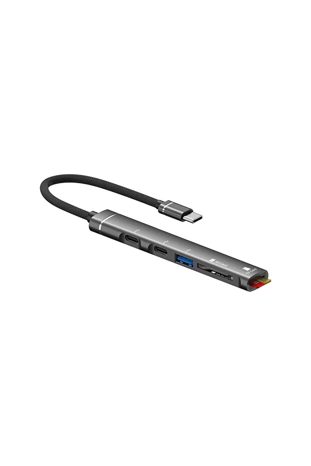 Apera NR44 5in1 Apple iPhone Compatible Fast Charger Type-C Hub Dock USB 3.0 with Card Reader