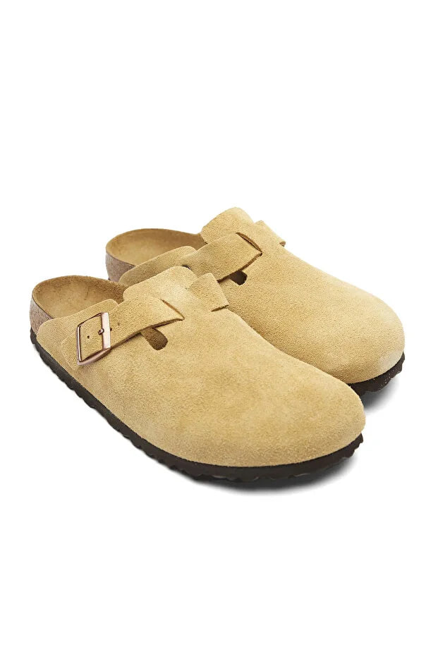 Birkenstock Boston Vl Unisex Beige Casual Style Slippers 1026164-20168