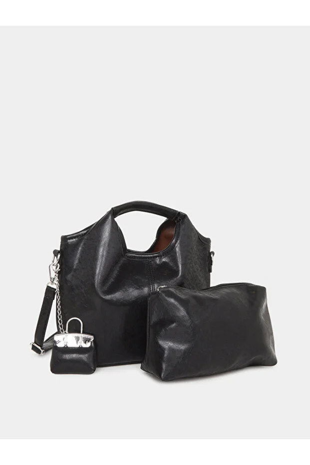 Styli Women Elegant Black Handbag Set