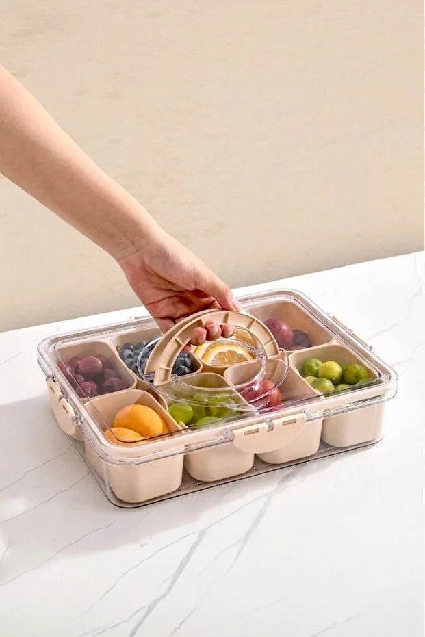 Kitchen Life 8-Compartment Silicone Vacuum Lid Breakfast Presentation Set - Multifunctional Set of Bag
