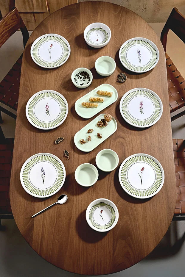 Kitchen Life 14 Piece 6-Person Nordica Breakfast Set - Luxury Breakfast Presentation Set Plate