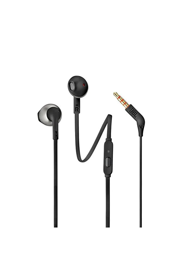 JBL T205 Wired In-Ear Headphones with Microphone - Black