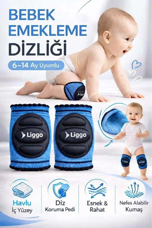 Liggo 6-14 Months Baby Crawling Knee Pad Baby Knee Pad Children's Knee Pad Baby Protective Knee Pad