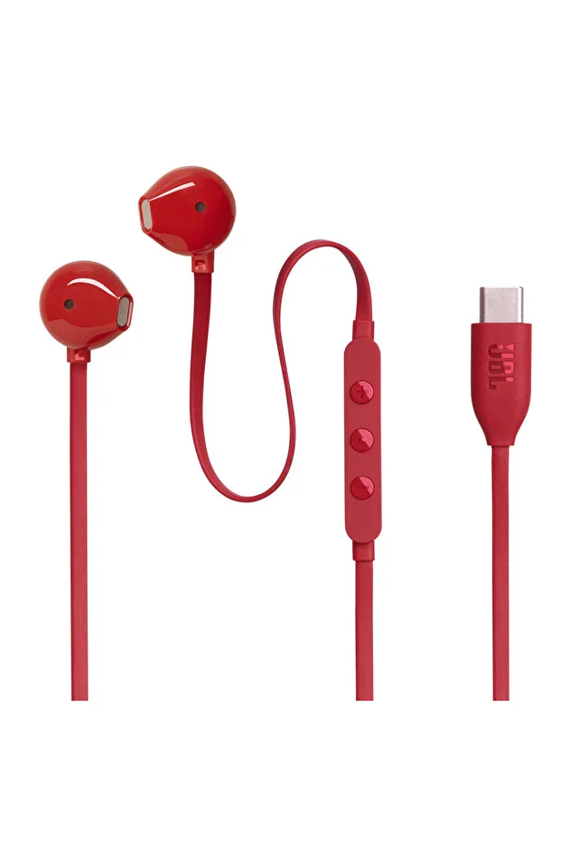 JBL Tune 305C Red Type-C Wired Earbuds Headphones