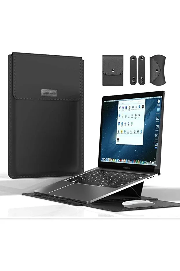 TEKNETSTORE MacBook Air 13.6 Inch M2-M3 Chip 2022/2024 A2681 A3113 Compatible Leather Magnetic Design Stand Bag