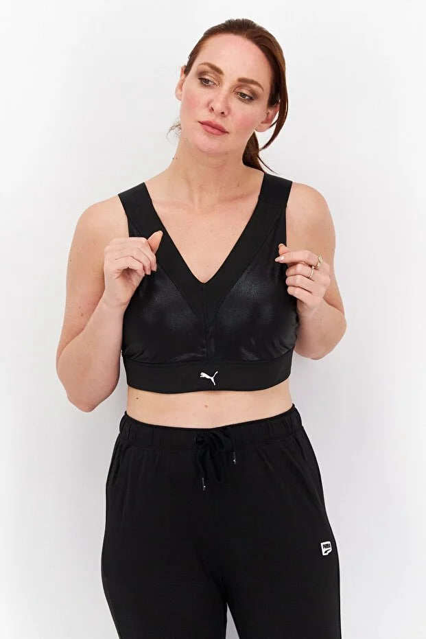 Puma Women Brand Logo Training Sports Bra, Black