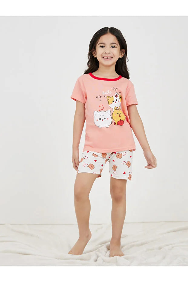Styli Cartoon Printed T-Shirt & Short Pyjama Set