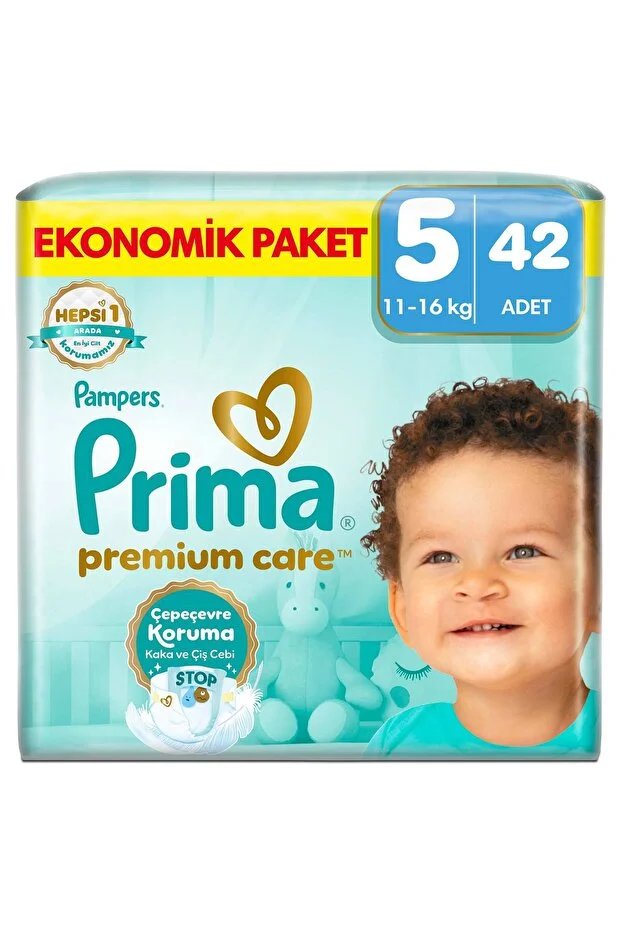 Prima Premium care baby diaper number 5, 42 pieces economic package