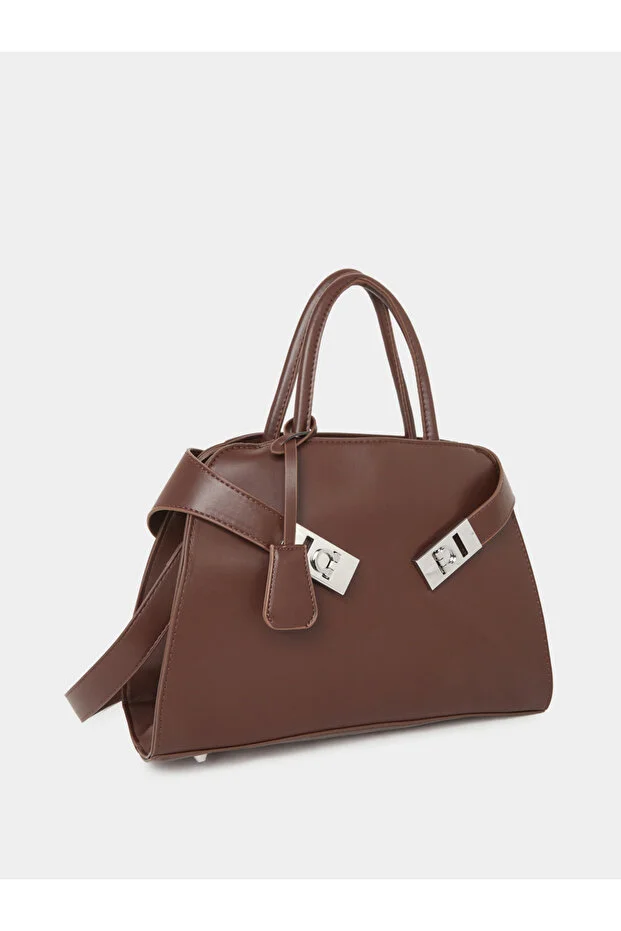 Styli Elegant Brown Satchel Handbag