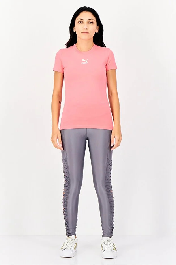 Puma Women Slim Fit Brand Logo Outdoor T-Shirt, Pink