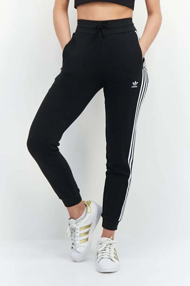 Adidas Women Sportswear Fit 3 Stripes Sweatpants, Black