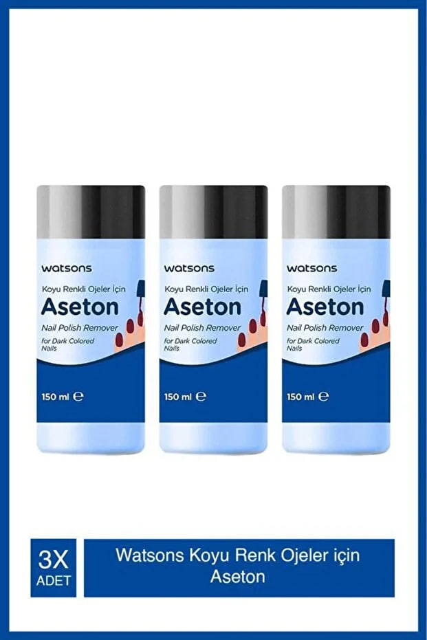 Watsons Acetone for Dark Nail Polishes 150ml (3 Packs)