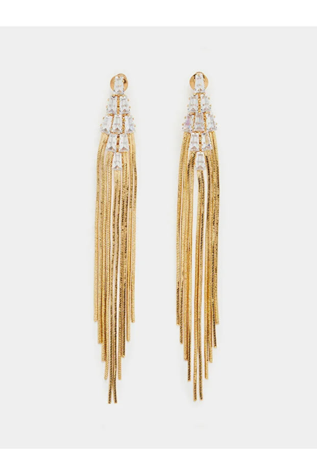 Styli Gold-Tone Tassel Drop Earrings
